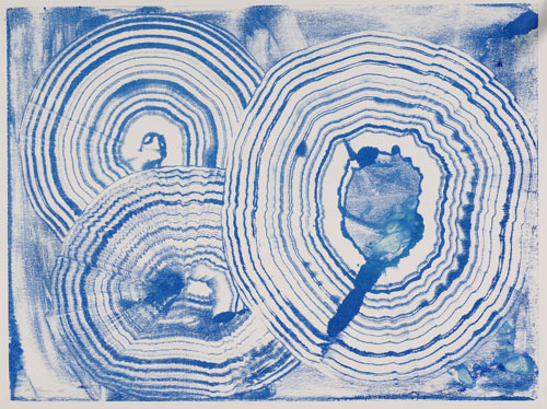 Blue agates, Ink Monotype, Artist's collection