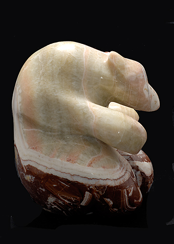 Sitting Bear, Roland Nicolas, Gaspesian Marble